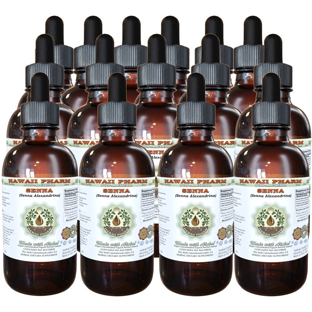 Alcohol-Free Senna Liquid Extract | Senna Alexandrina Pods Glycerite Herbal Supplement | 15 x 4 oz Bottles | Natural Digestive Support & Detox Aid