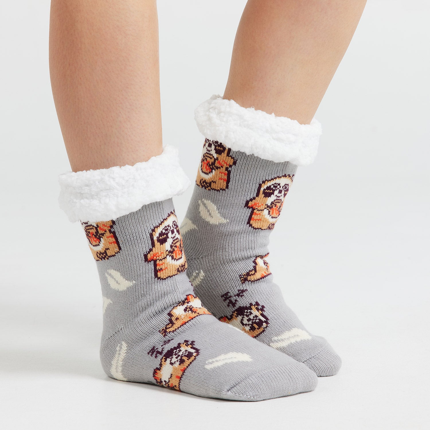 Cozy Sloth Sherpa Socks for Women & Men - Ultra Soft Winter Warm Fuzzy Slipper Socks - Perfect for Home, Lounge & Cold Weather Comfort
