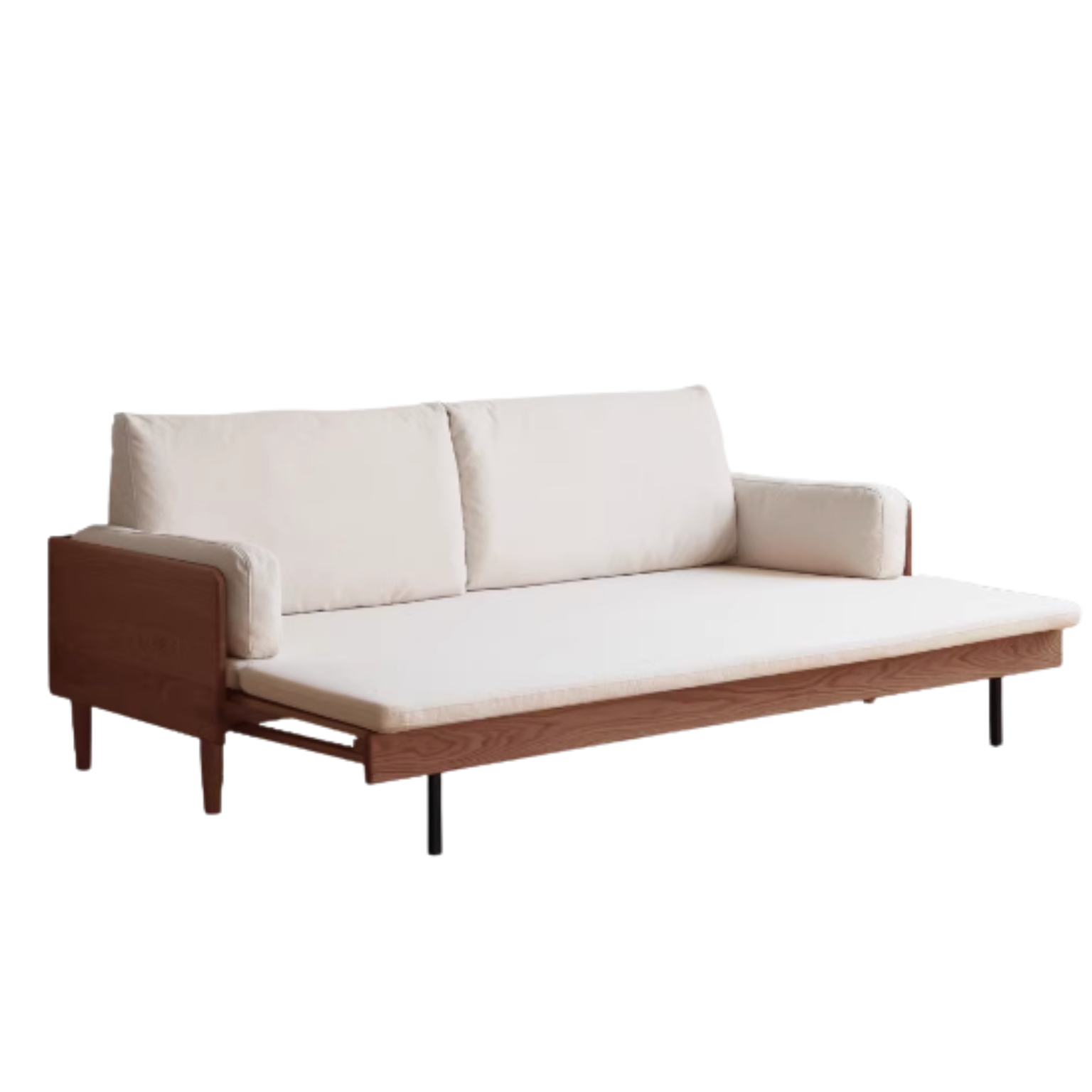 87.7х34х34.6 inch / 223.4х86.7х88сm / Walnut color / sofa bed pear white