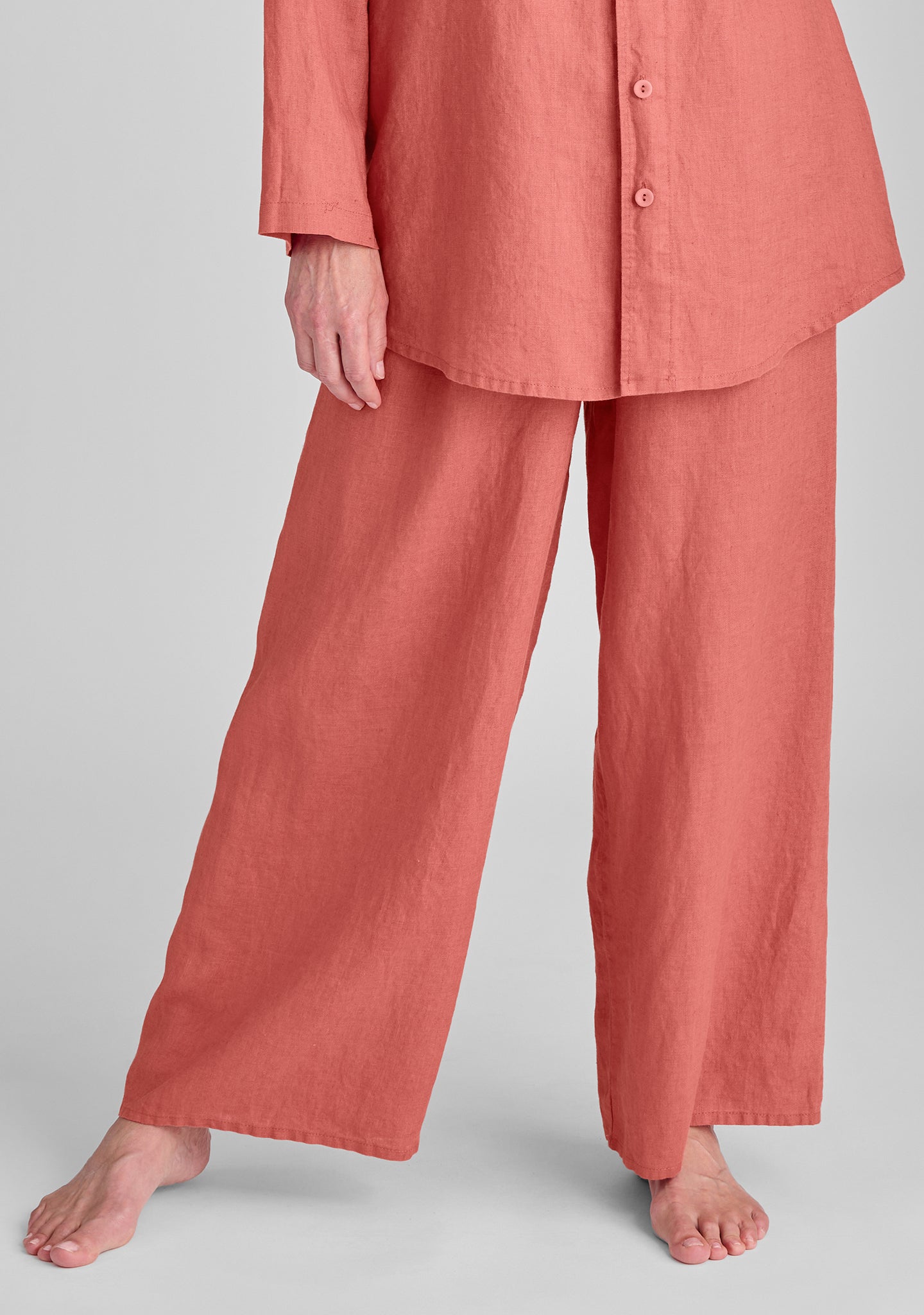 Boxd Down Full Length Linen Pants for Women - Comfortable Summer Wide Leg Trousers - Breathable Casual Lounge Pants for Travel, Yoga & Beach
