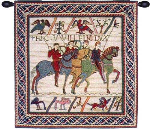 Duke William French Tapestry Wall Hanging 35x33 Inch - Viscose Cotton Polyester Blend Medieval Wall Art for Living Room, Bedroom & Office Decor - Home Decoration Gift Idea