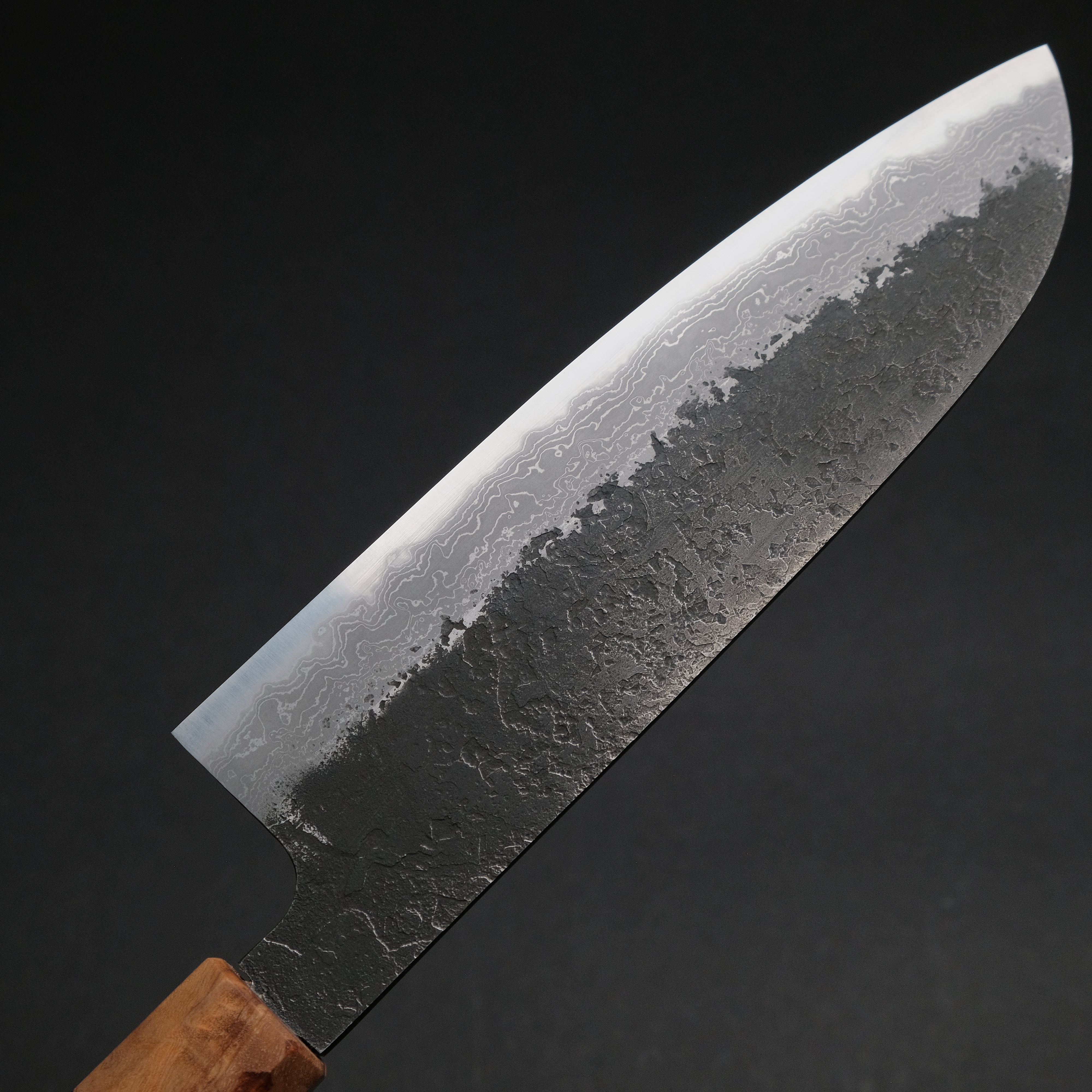 Premium Ajikataya White #2 Nashiji Damascus Santoku Knife 180mm - Olive Wood & Resin Handle (#49) - Perfect for Sushi, Vegetables & Meat Slicing - Japanese Chef's Knife for Home & Professional Kitchens