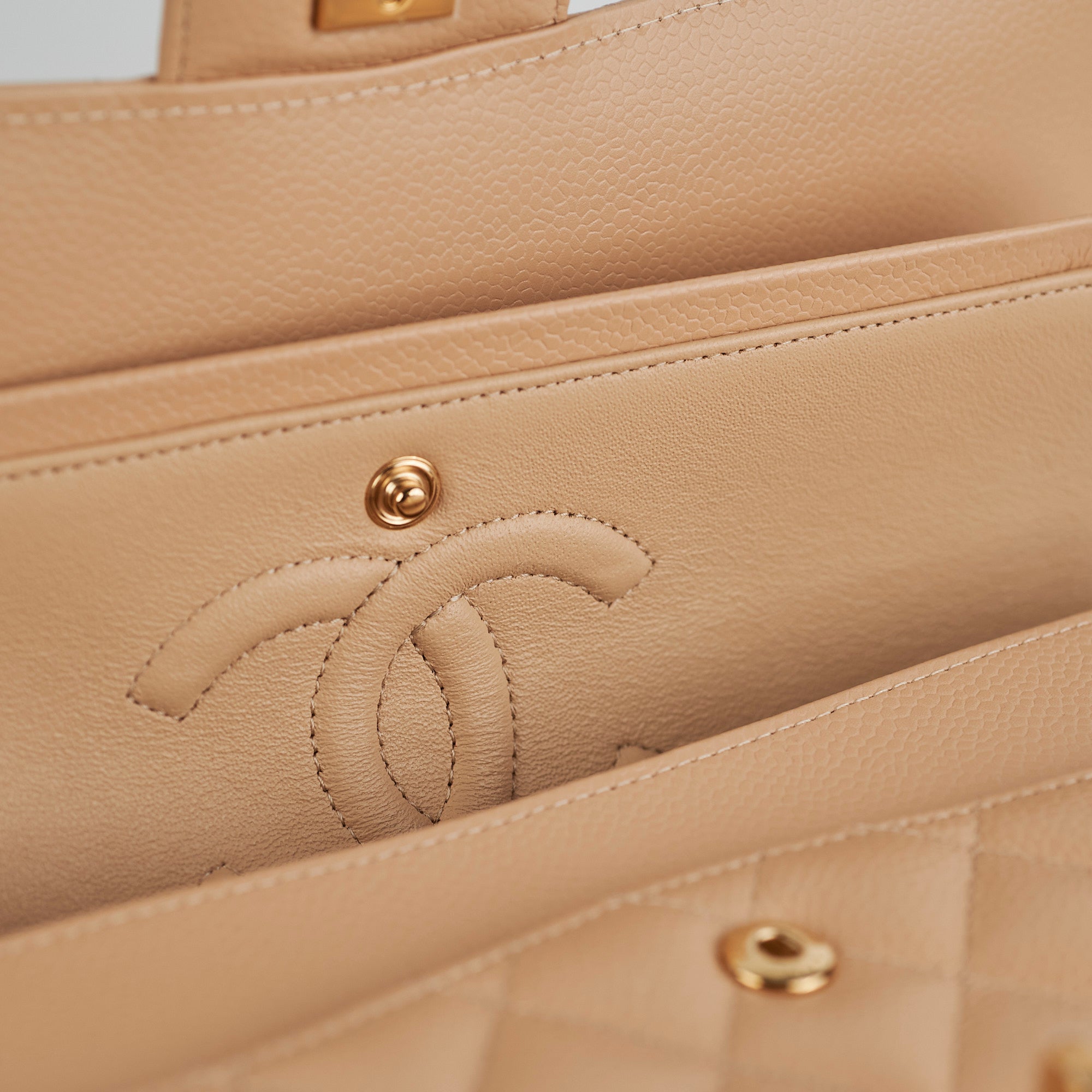 Chanel Medium/Large Double Classic Flap Bag in Beige - Timeless Luxury Handbag for Women | Perfect for Work, Evening Events & Special Occasions
