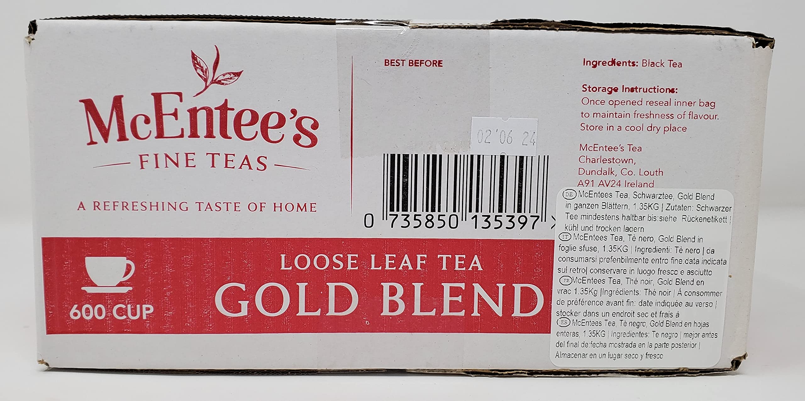 McEntee's Irish Loose Leaf Gold Blend Tea - Premium Black Tea Blend (3 lbs) - Expertly Crafted in Ireland with Assam & Kenyan Tea Leaves - Perfect for Afternoon Tea, Gifts & Irish-Themed Events