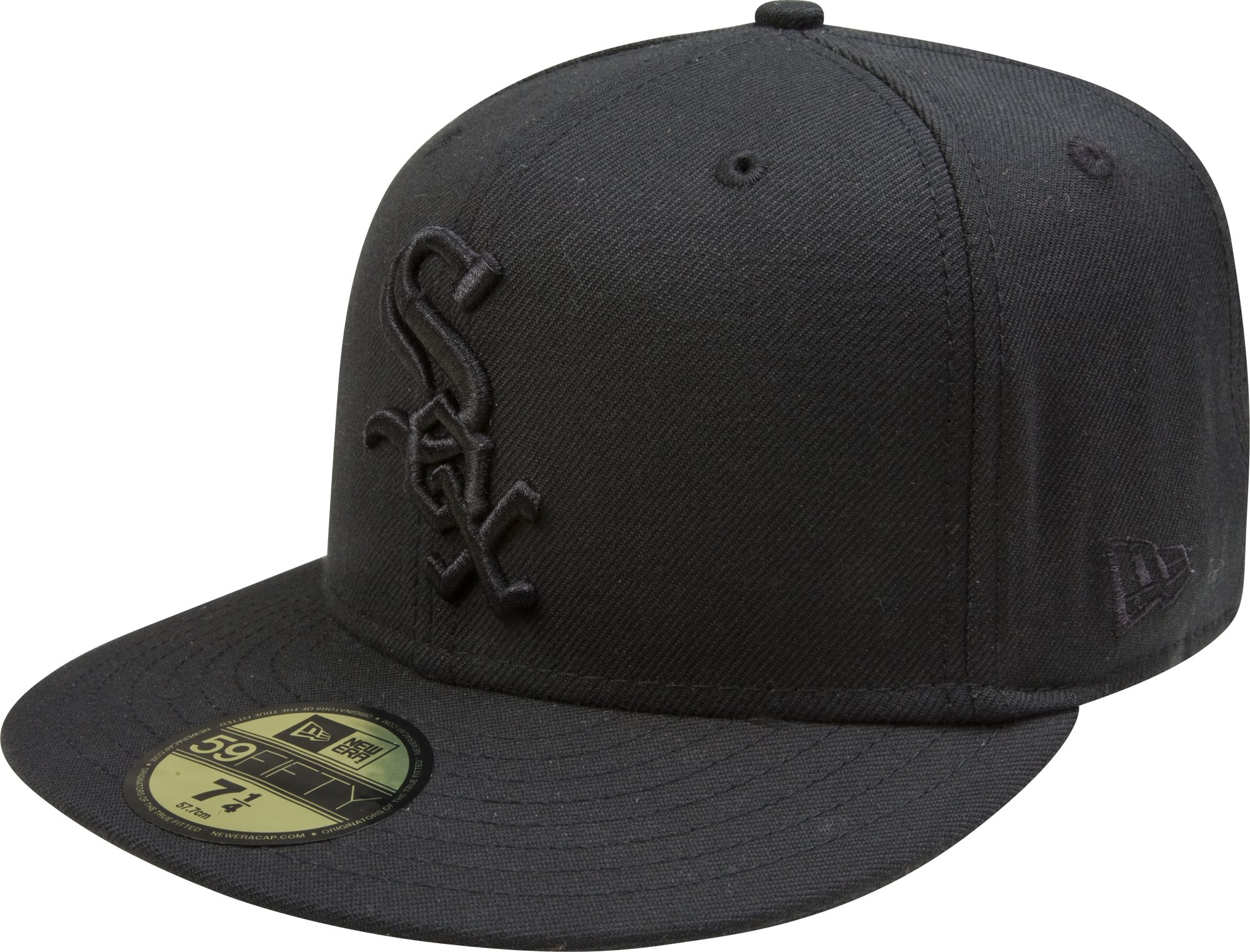 New Era MLB Black on Black 59FIFTY Fitted Baseball Cap for Men - Official Licensed Hat for Baseball Fans & Streetwear Style