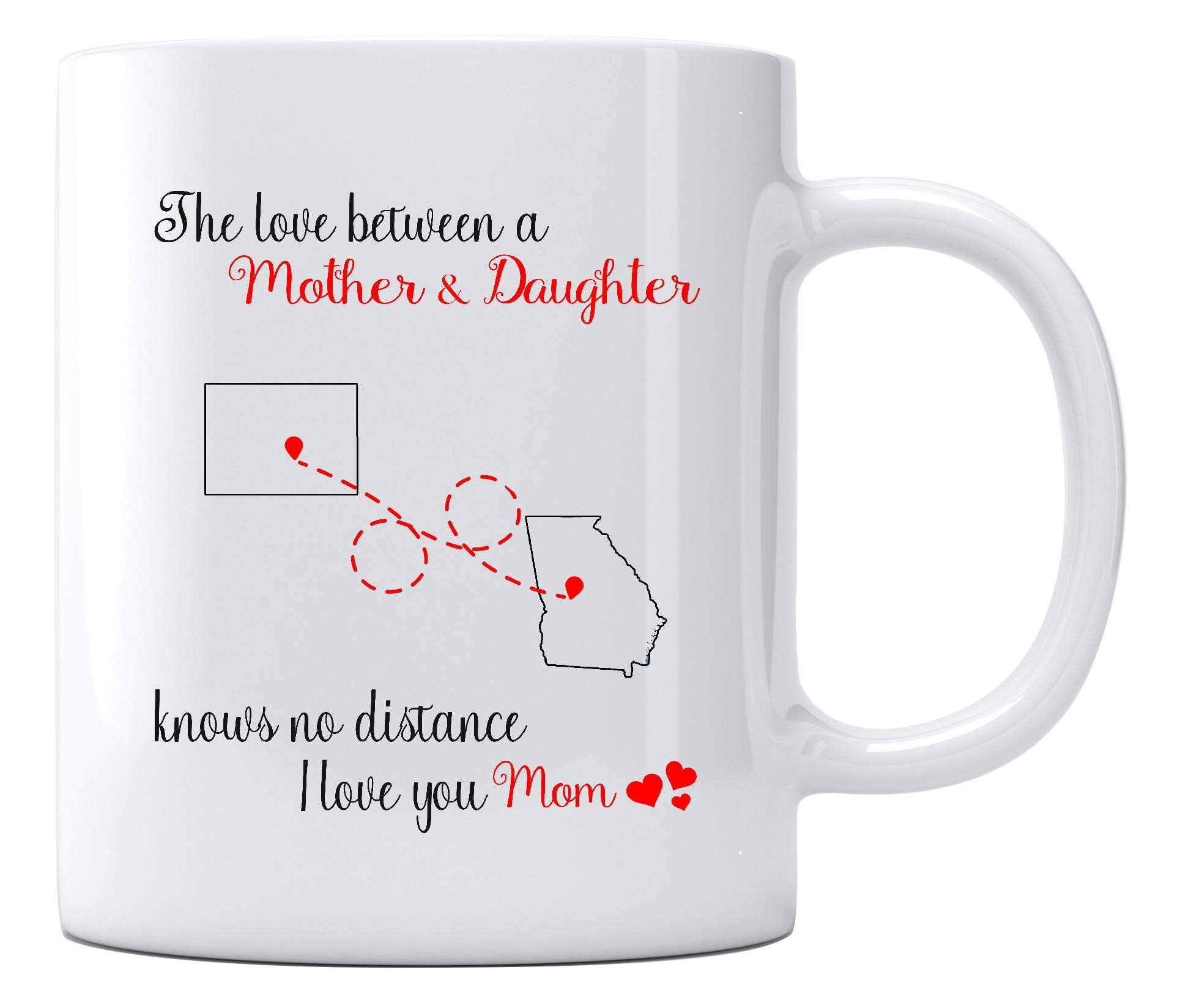 Colorado Georgia Distance Mug - Mother Daughter Love Gift for Coffee Lovers