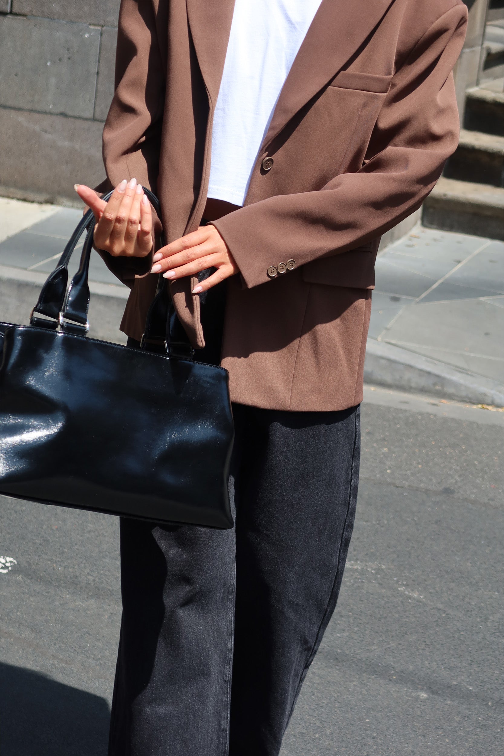 The Isla Brown Blazer for Women – Elegant Single-Breasted Jacket for Office, Business Meetings & Special Occasions