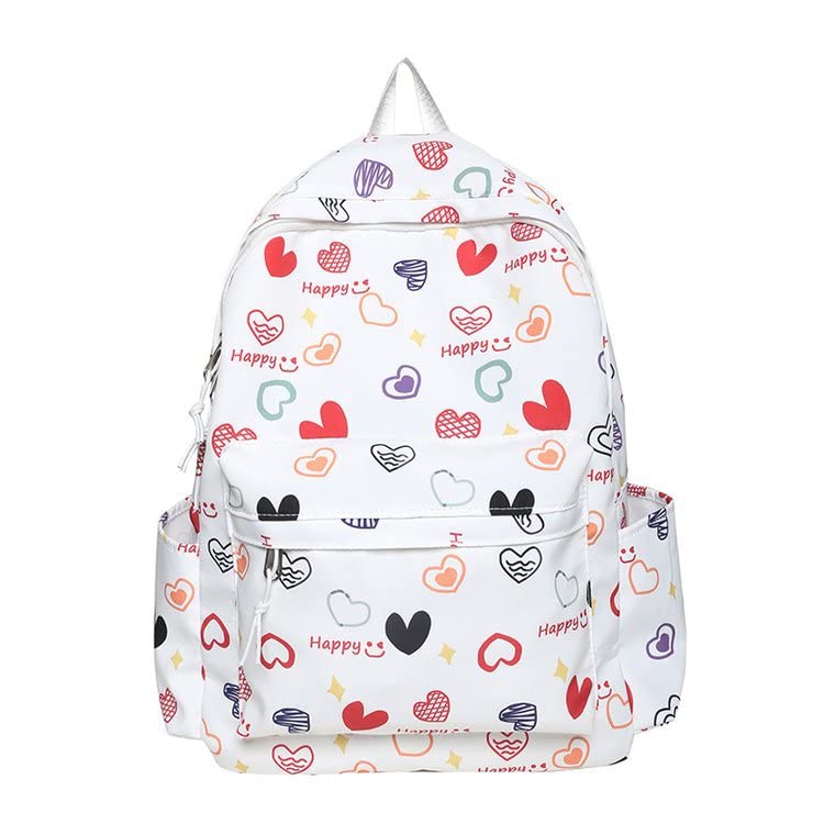 Cute Kawaii Backpack for Teen Girls - Aesthetic Lovely Rucksack with Heart Cutout Design | Perfect School Bag, College Backpack & Travel Daypack for Students (Pink)