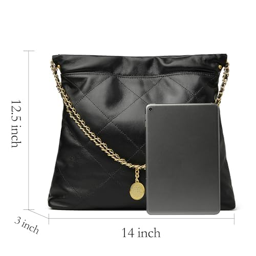 DORIS&JACKY Women's Luxury Quilted Tote Bag Set - Soft Lambskin Shoulder Purse & Large Leather Work Handbag with Small Clutch | Perfect for Office, Travel & Everyday Use