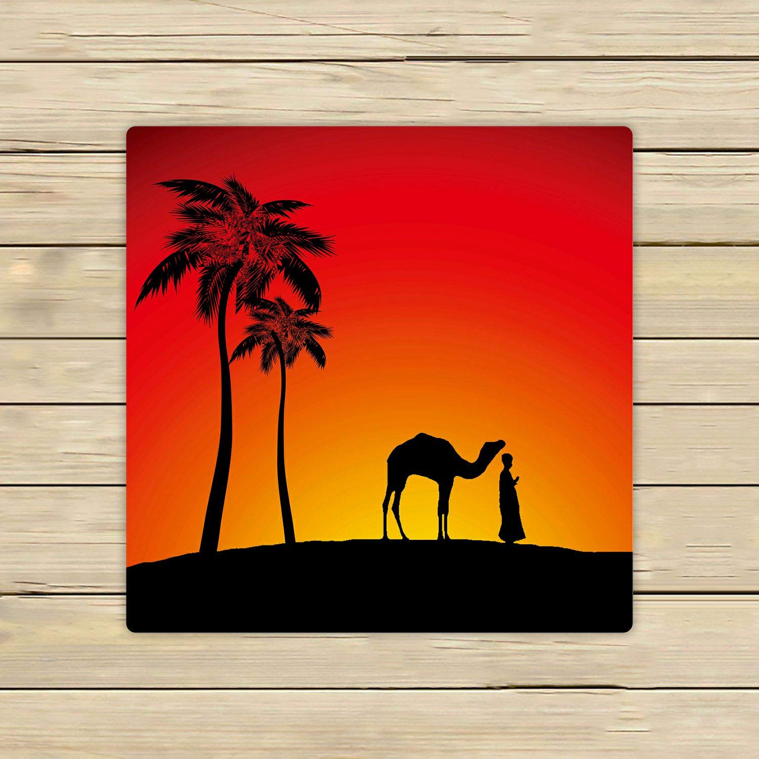 ABPHQTO 13x13 Inch Desert with A Men Lonely Camel Beach Towel - Soft Quick-Dry Bath Pool Towel for Travel, Gym, Spa & Outdoor Activities | Perfect for Swimming, Yoga, Picnics & Beach Vacations