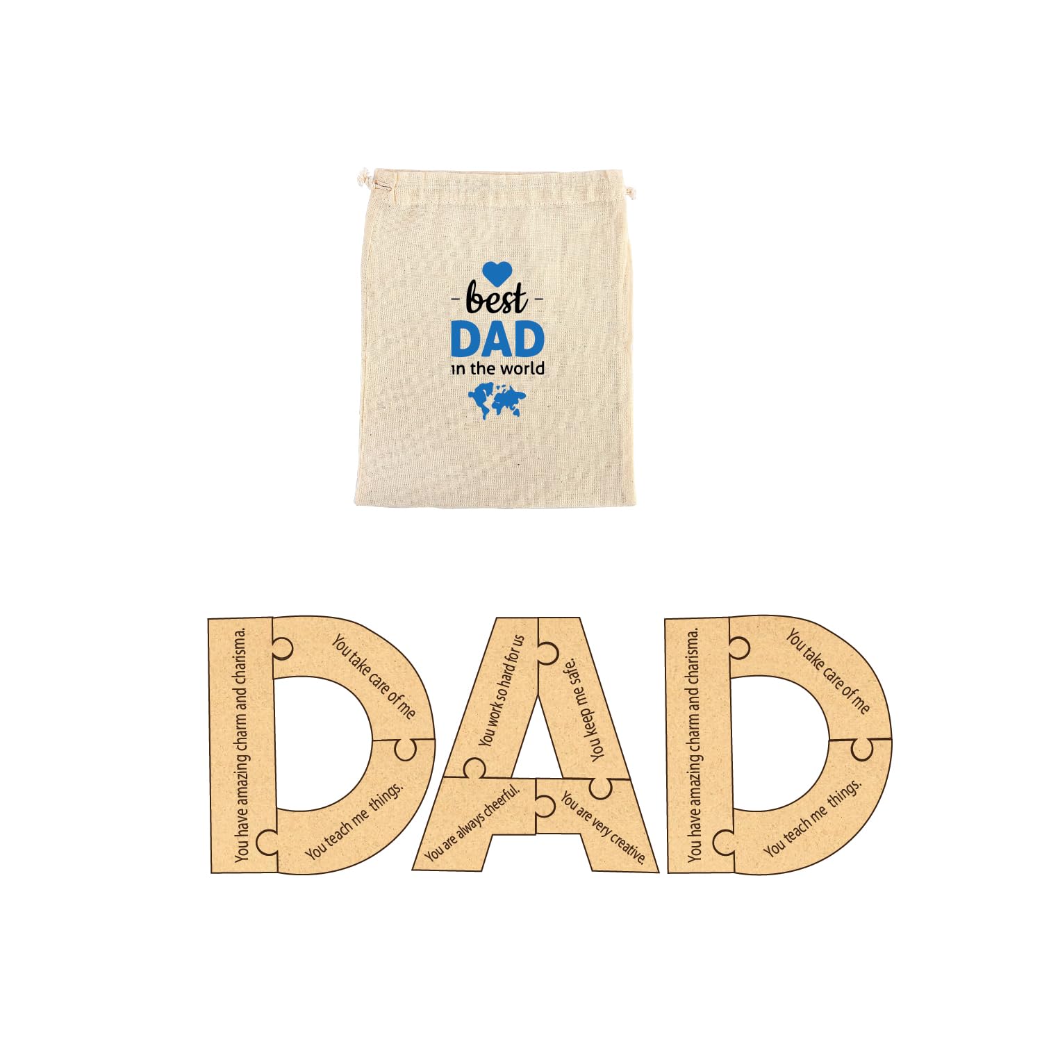 Best Dad Ever Wooden Puzzle - Unique Father's Birthday Gift for Dad | Personalized Family Keepsake for Father's Day, Anniversary & Special Occasions