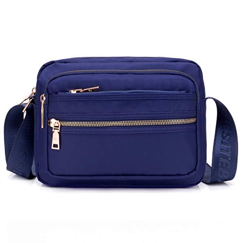 Women's Waterproof Nylon Crossbody Bag - Solid Color Zipper Shoulder Purse for Travel, Work & Daily Use | Lightweight & Durable Messenger Bag for Women
