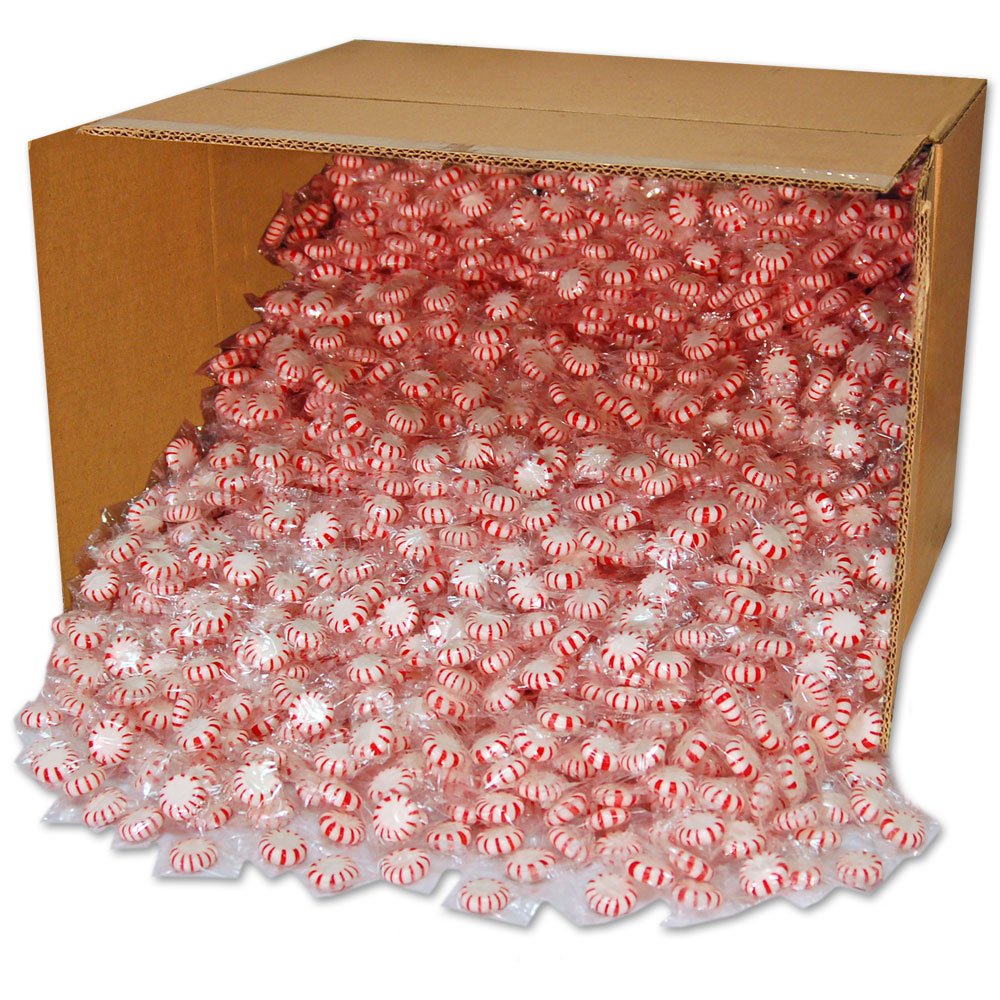 Sunrise Peppermint Starlight Mints - Bulk 31 lb. Box (1 Case) - Perfect for Candy Buffets, Party Favors & Holiday Treats