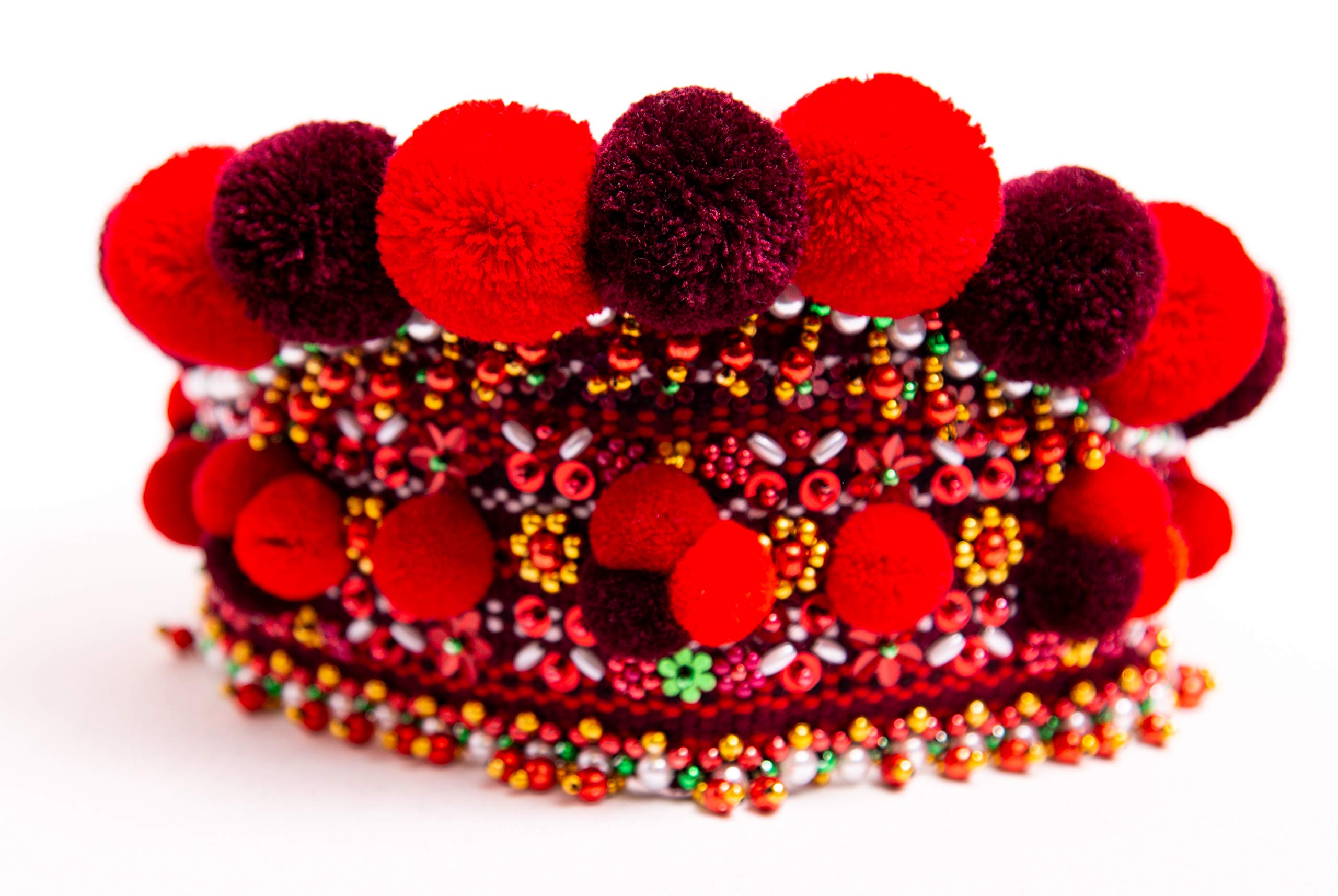 Ukrainian Traditional Wedding Kokoshnik Headpiece & Necklace Set - Handmade Beaded Vyshyvanka Style Easter Headdress Wreath (Red) - Perfect for Bridal Ceremonies, Cultural Festivals & Themed Photoshoots