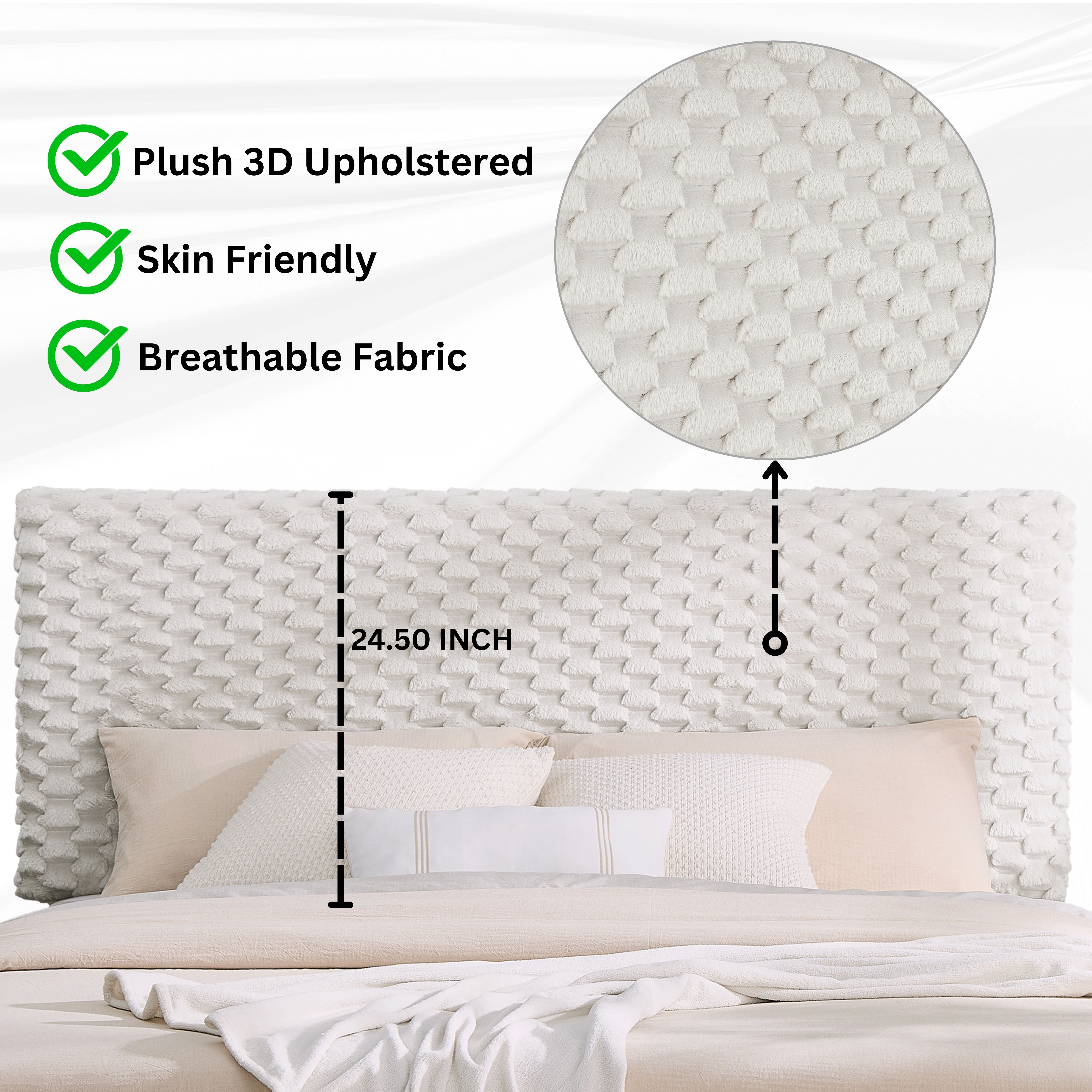 Roundhill Furniture Findlay 3-Piece Upholstered Bedroom Set - Queen Size Plush Fabric Bed with Matching Nightstand | Modern Bed Frame & Storage Drawers for Master Bedroom, Guest Room, or Apartment