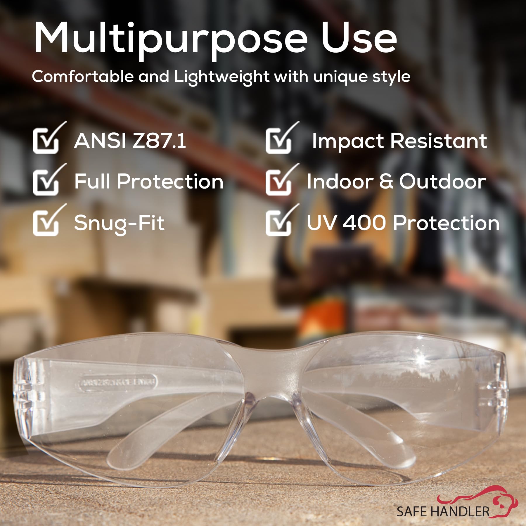 Hyline Anti-Fog Safety Glasses - Clear & Tinted Lenses, Impact Resistant Polycarbonate, Scratch Resistant - Perfect for Construction, Lab Work & Outdoor Activities