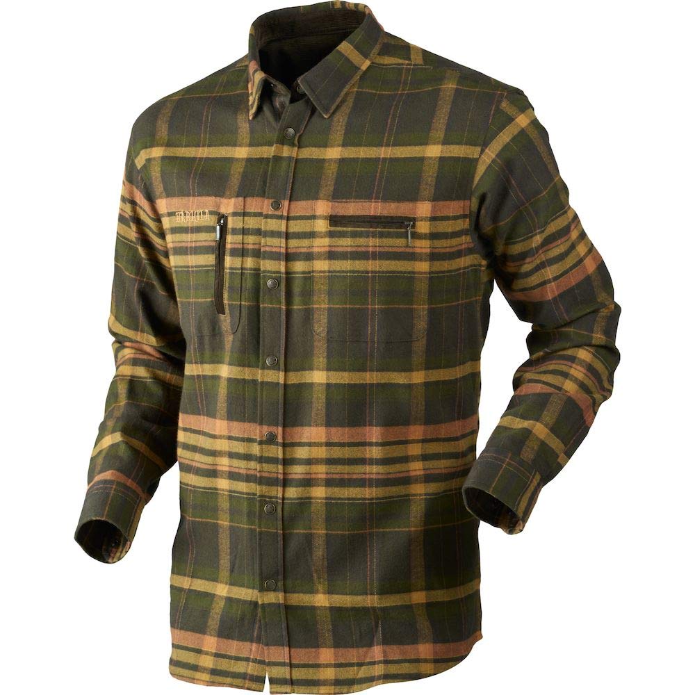Harkila EIDE Men's Hunting Shirt - Shadow Brown Check Plaid - Lightweight, Breathable & Durable for Outdoor Adventures