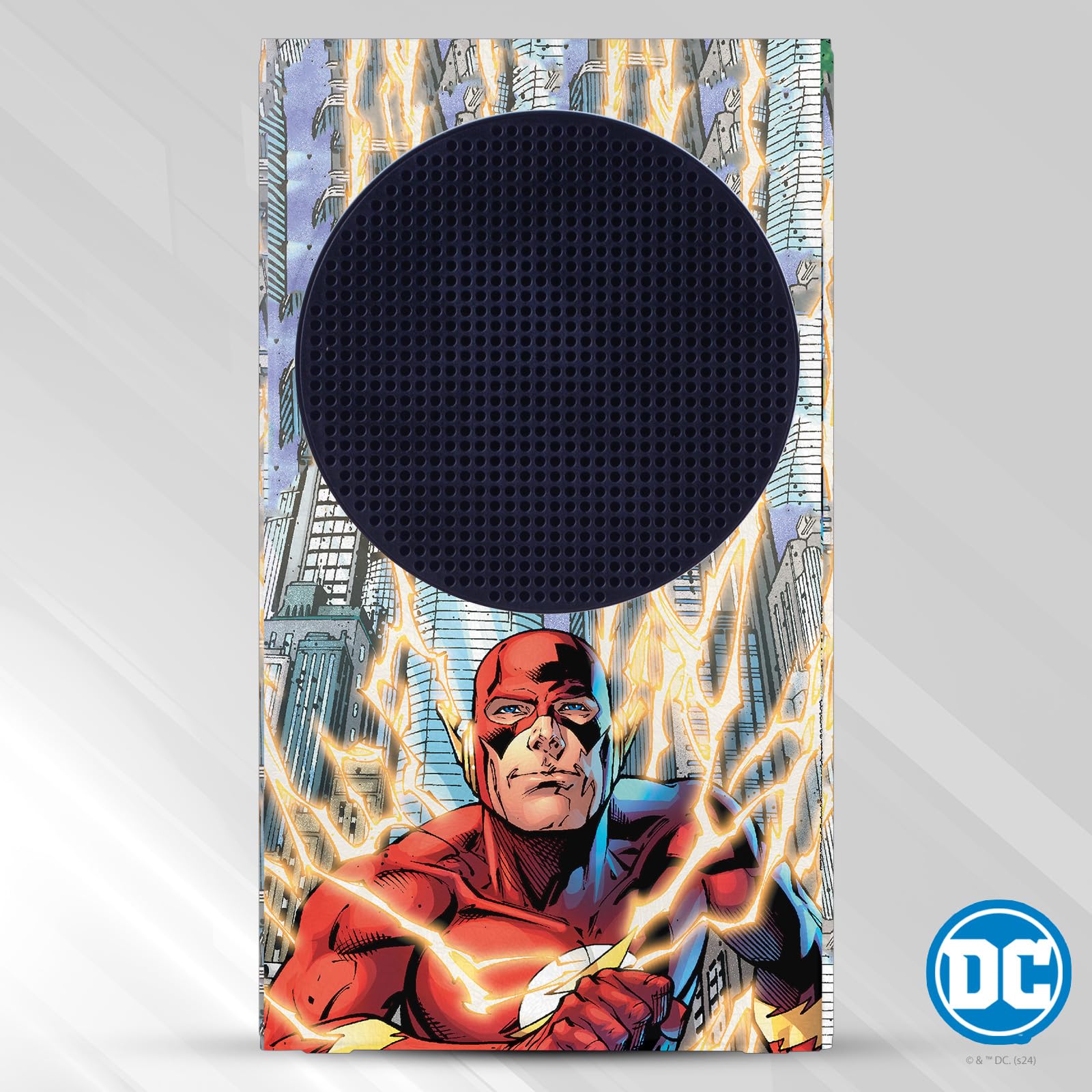 Official The Flash DC Comics Explosion Art Game Console Wrap & Controller Skin - Compatible with Xbox Series S | Superhero Gaming Accessories for Fans & Collectors