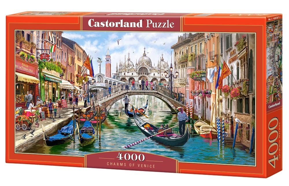 CASTORLAND 4000 Piece Jigsaw Puzzle - Charms of Venice Italy Landscape with Gondola, European Art Puzzle for Adults (C-400287-2) | Perfect for Family Game Night, Stress Relief & Home Decor