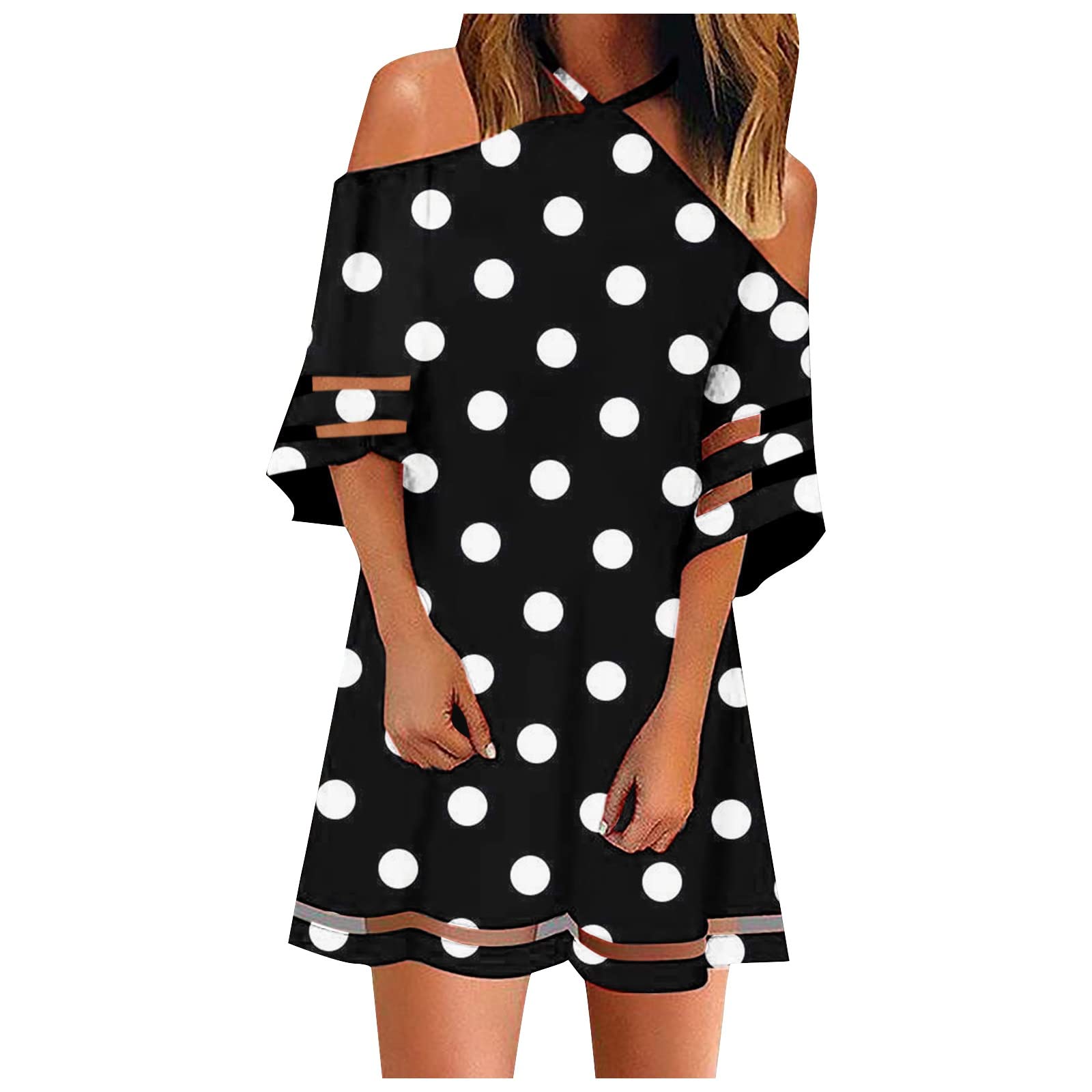 2022 Women's Beach Dresses - Floral Print Strapless Short Sleeve Summer Dress for Club, Vacation & Pool Party | Casual & Sexy Sundress for Women