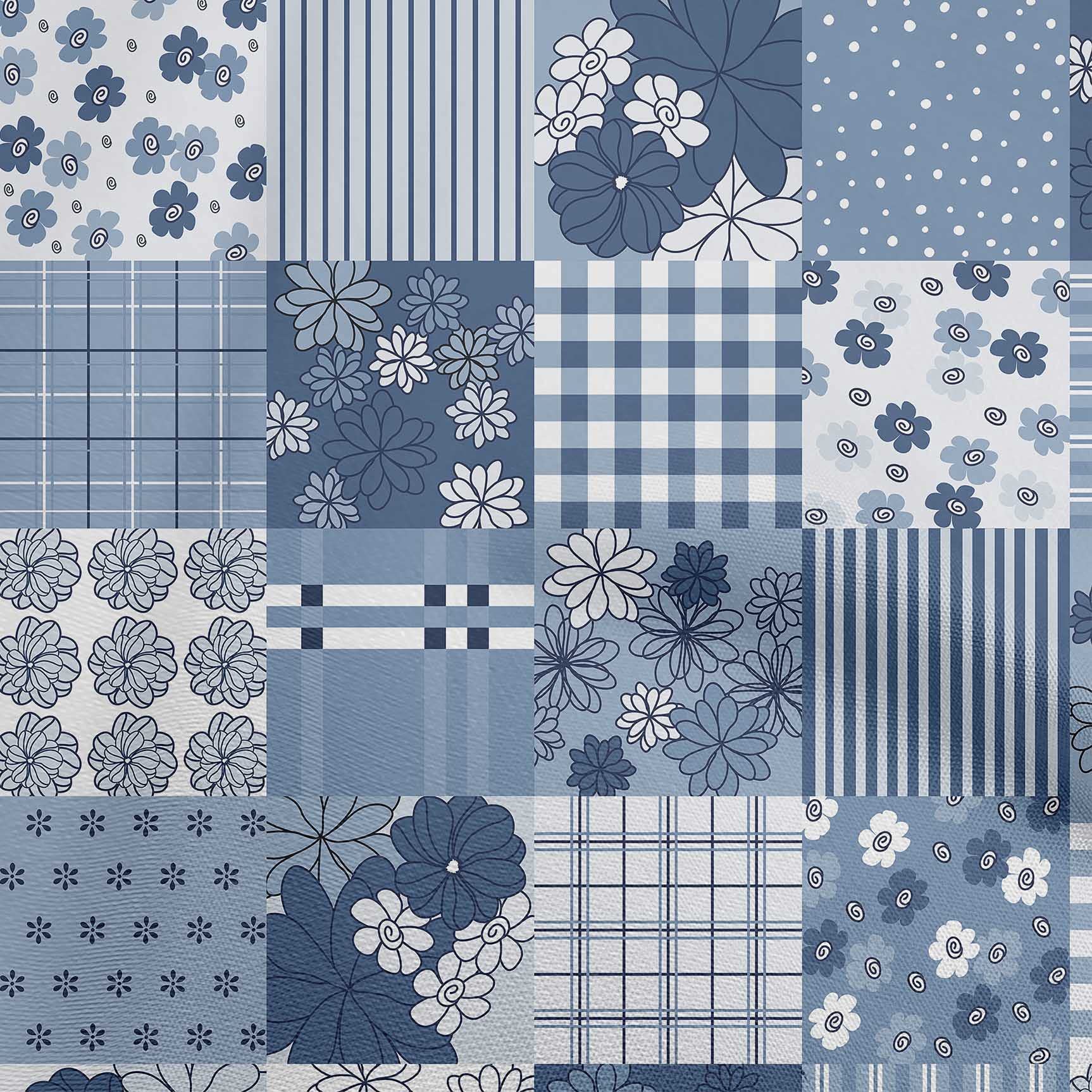 Premium Cotton Poplin Fabric by The Yard - Dusty Blue Floral Print, 42 Inch Wide for DIY Clothing & Sewing Projects | Perfect for Dresses, Blouses, and Home Decor