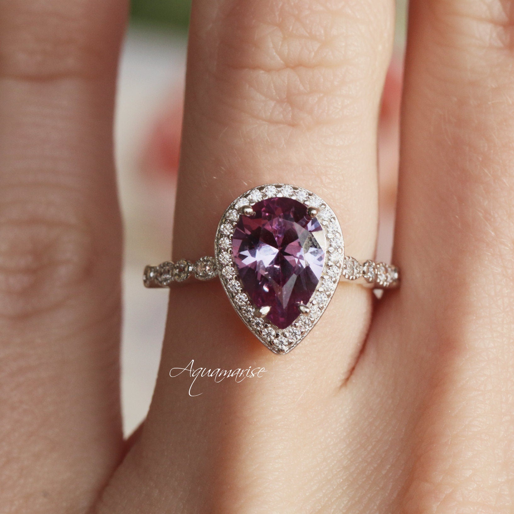 Exquisite Alexandrite Ring in Sterling Silver | Color Changing Gemstone Jewelry for Women | Perfect for Engagement, Anniversary & Special Occasions