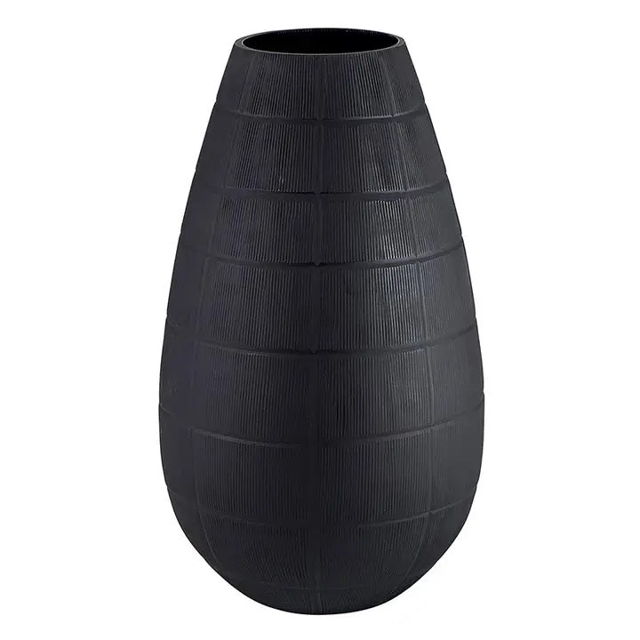 Elegant Matte Black Glass Vase for Home Decor - Modern Centerpiece for Dining Table, Wedding, and Floral Arrangements