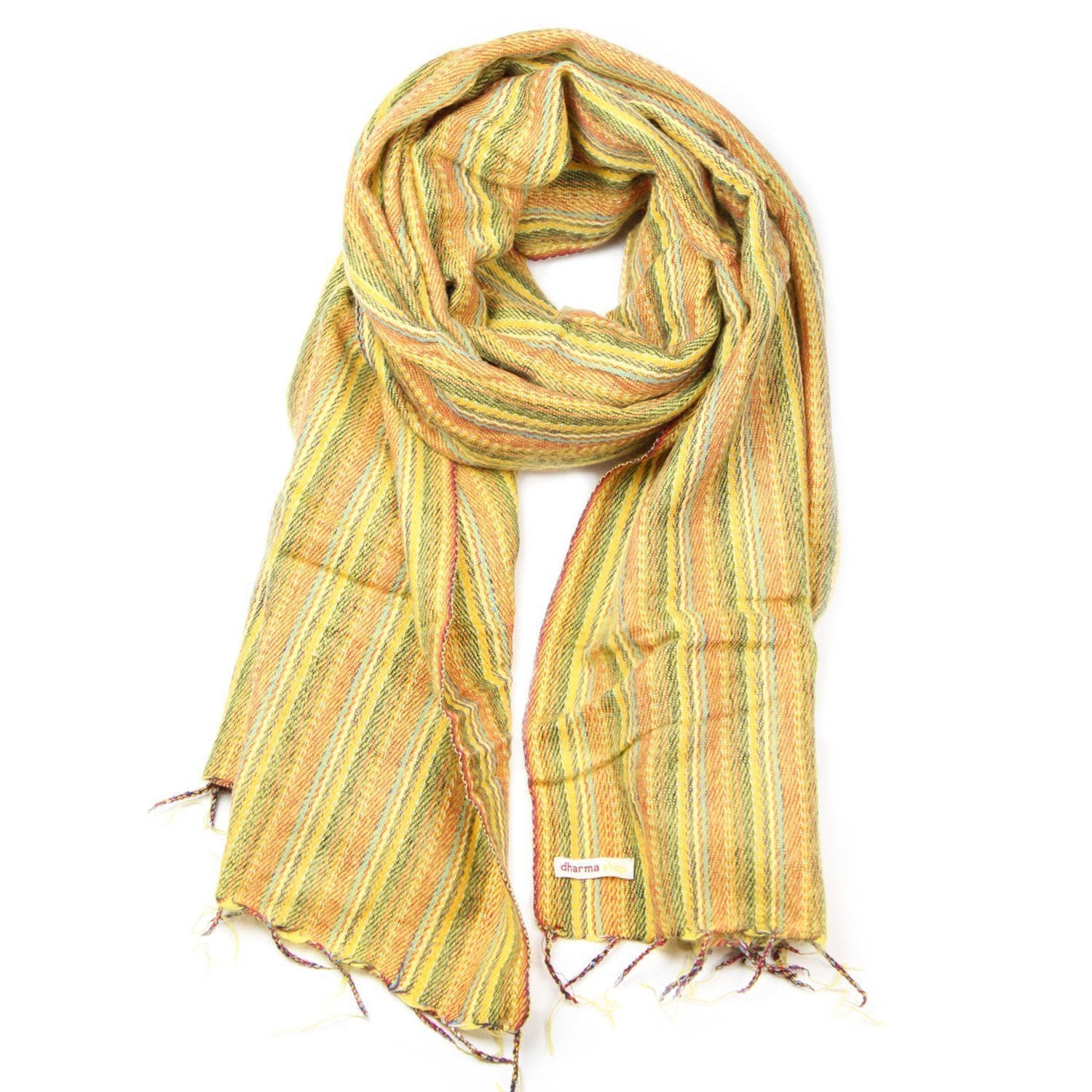 Hand Woven Yellow Striped Scarf - Soft Lightweight Fashion Accessory for Women & Men - Perfect for Winter, Fall, and Everyday Outfits