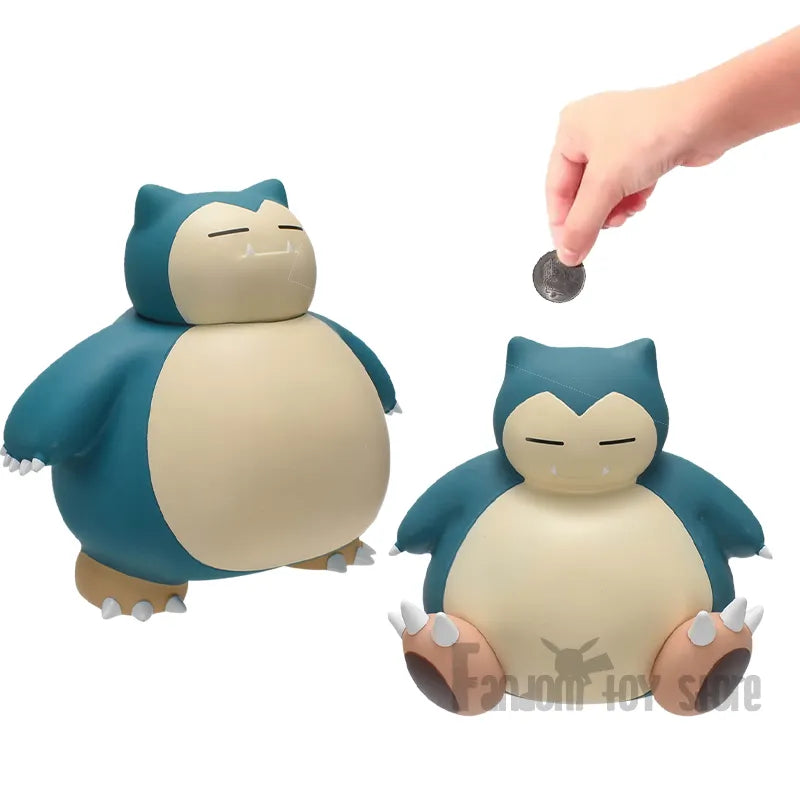 Pokemon Snorlax Plush Money Box - Cute Sitting & Standing Piggy Bank for Collectors | Perfect Gift for Pokemon Fans, Kids Room Decor & Coin Savings