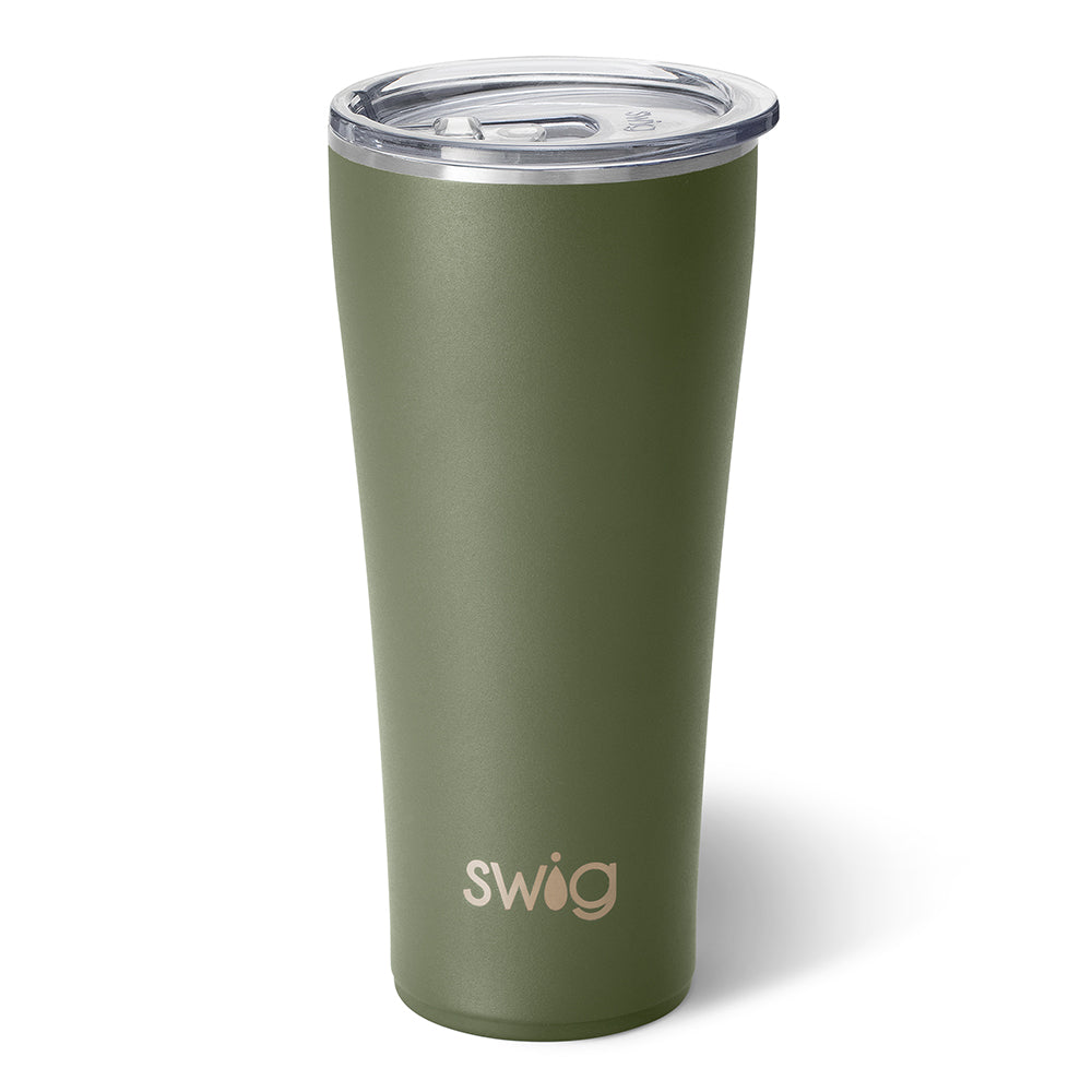 32oz Olive Tumbler with Lid and Straw - Insulated Stainless Steel Water Bottle for Hot & Cold Drinks - Perfect for Gym, Hiking, Office and Outdoor Activities