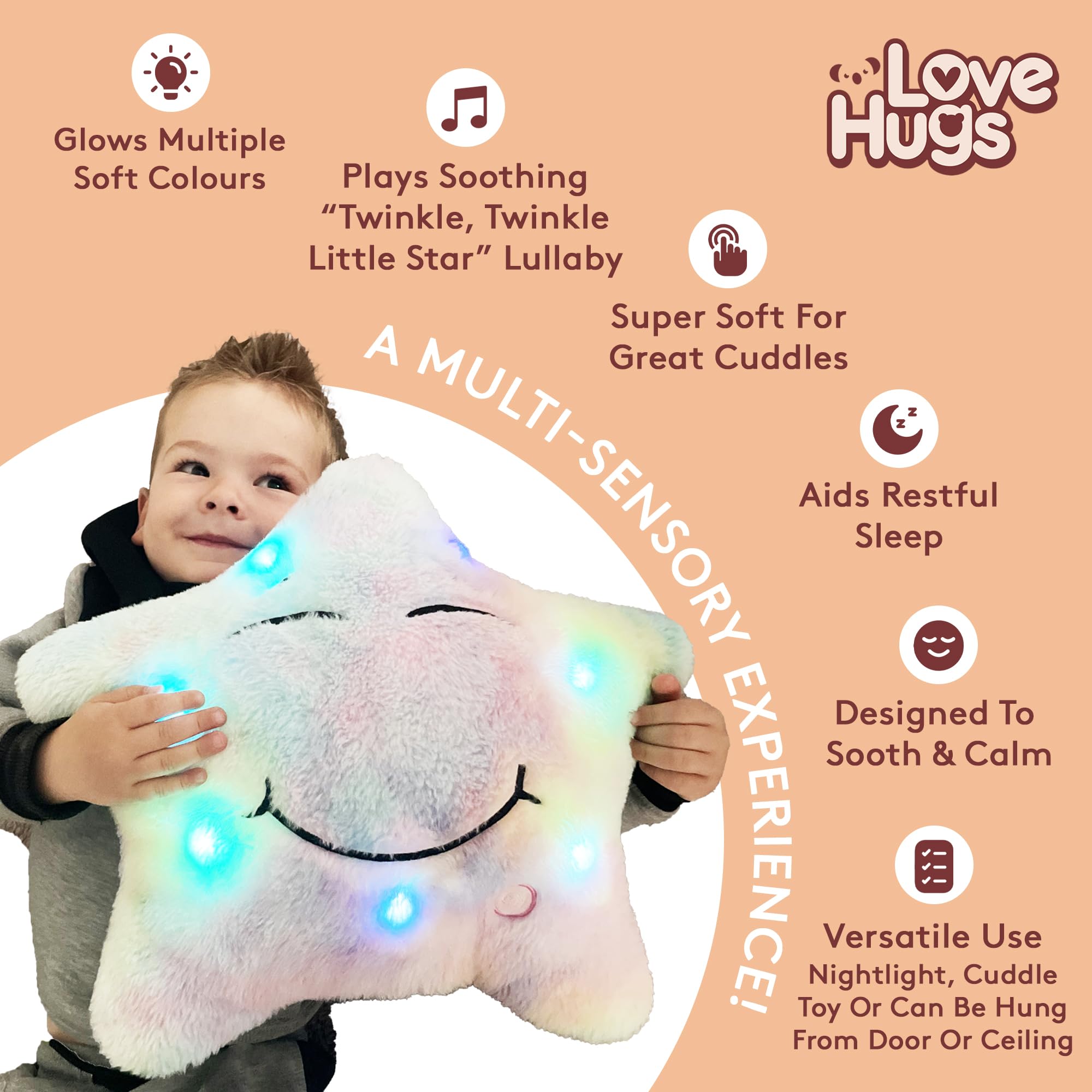 **Twinkle Twinkle Little Star Musical Plush Toy - Light Up Sensory Toy for Autistic Children & Newborns - Calming Autism Therapy Toy for Bedtime & Playtime**