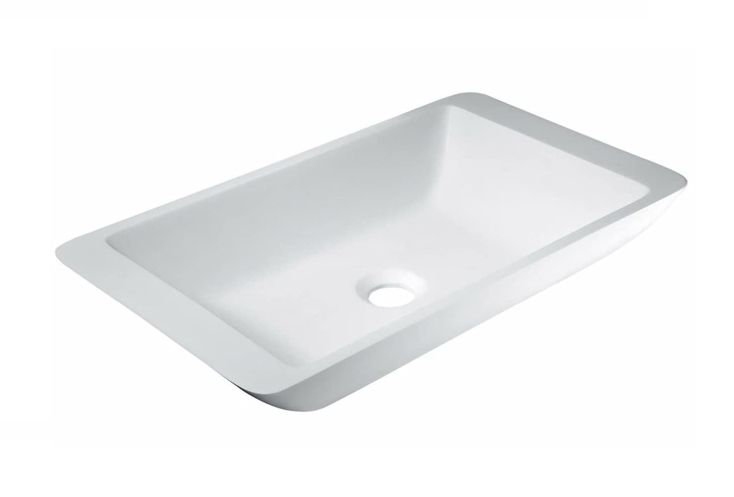 Kingsman Stone Resin Modern Bathroom Vanity Vessel Sink - Solid Surface Countertop Basin for Contemporary Bathrooms | Perfect for Master Bath, Guest Bath & Powder Room Renovations