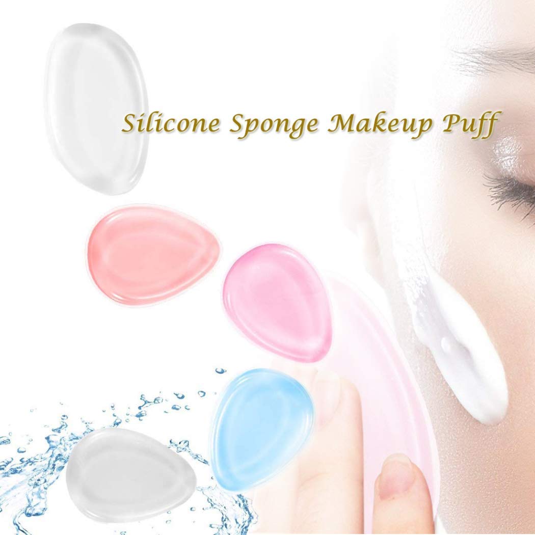 Washable Silicone Sponge Jelly Applicator for Cream Gel Foundation - Reusable Face Silisponge Makeup Blender Beauty Tool (2PCS, White) - Perfect for Flawless Liquid & Cream Makeup Application