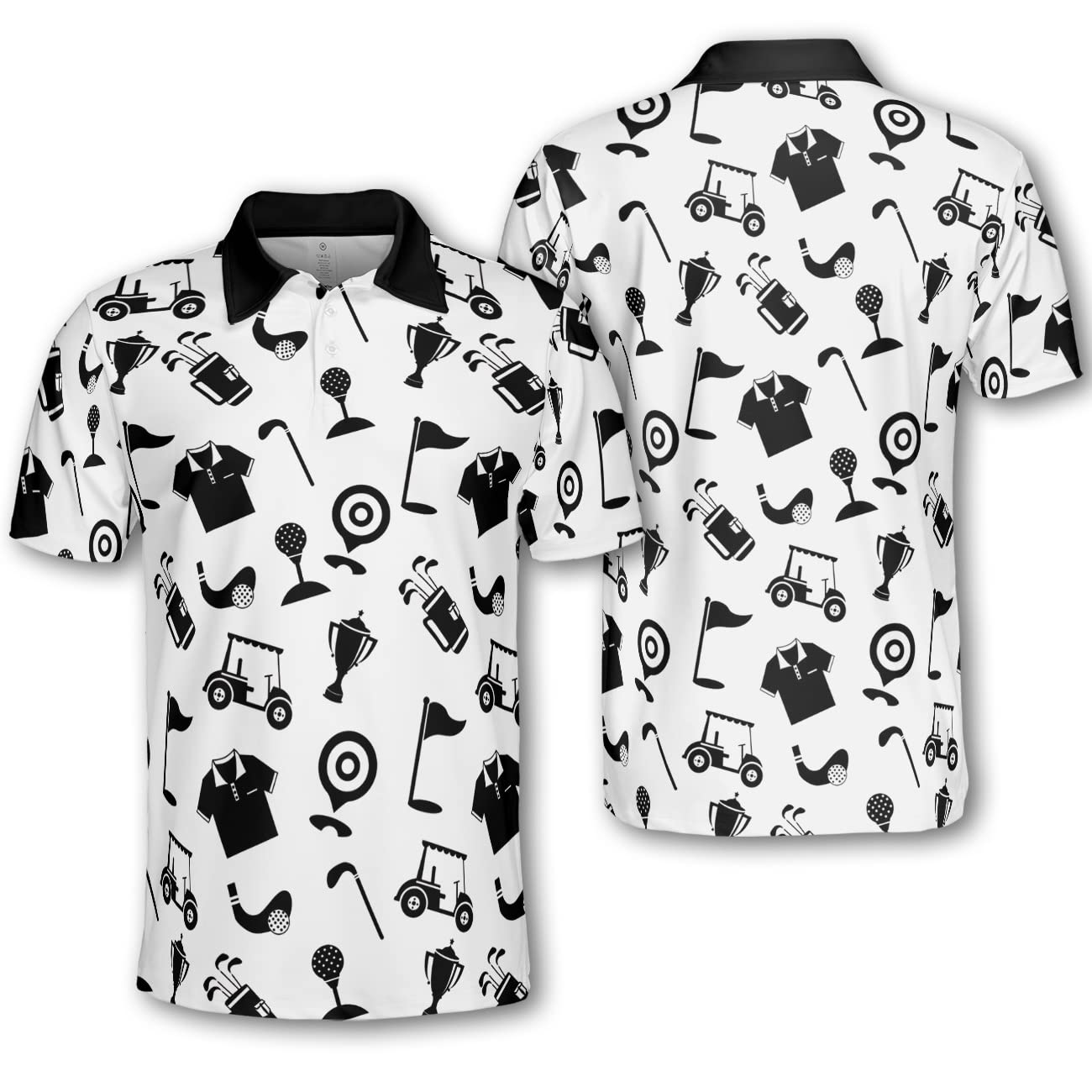 Funny Men's Golf Polo Shirts - Short Sleeve Moisture Wicking Performance Shirts with Cool Patterns - Breathable Dry Fit Golf Shirts for Men - Perfect for Golf Courses, Casual Wear & Outdoor Activities