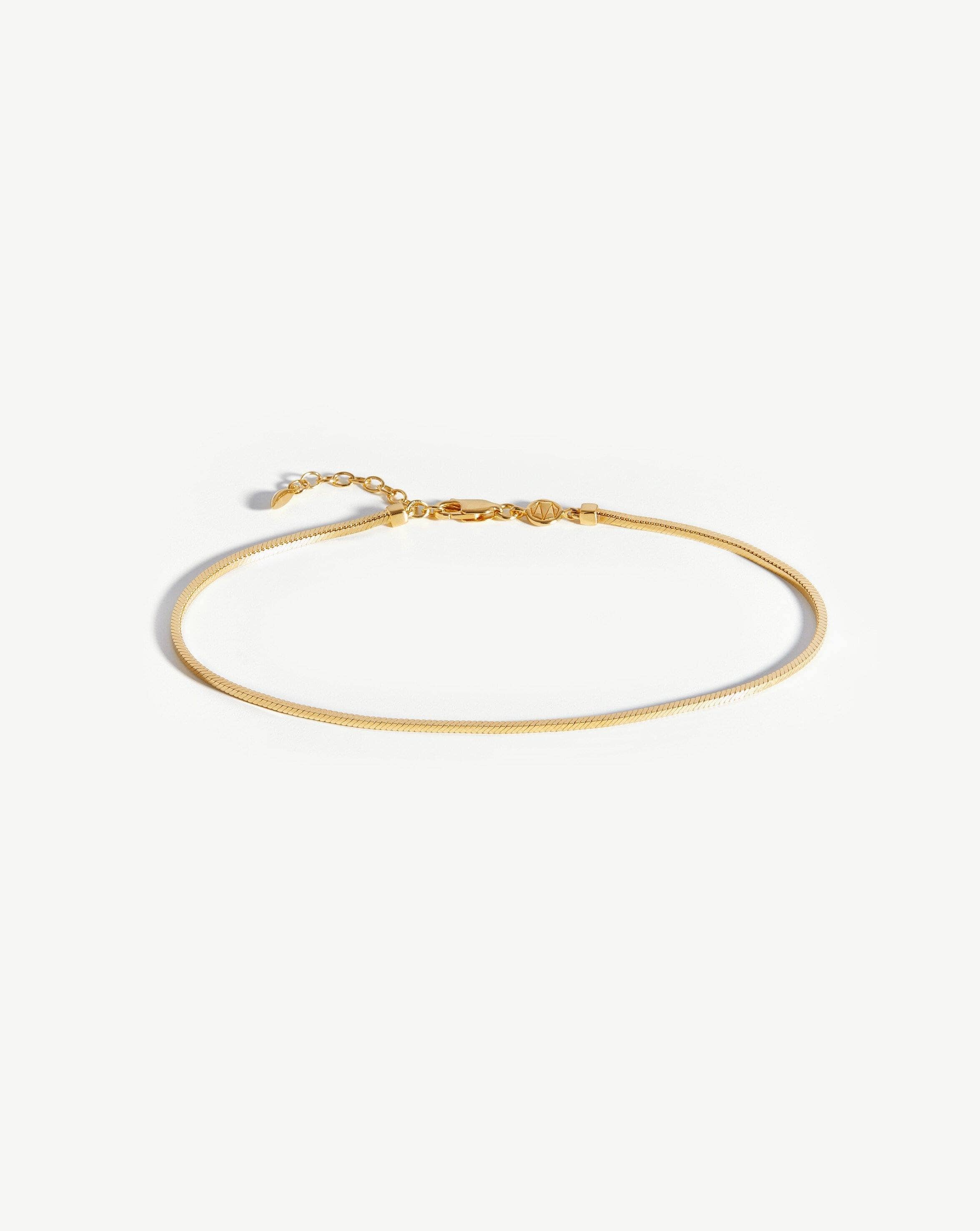 Lucy Williams Square Snake Chain Anklet - Dainty Gold Ankle Bracelet for Women, Trendy Minimalist Jewelry for Everyday Wear & Beach Outfits