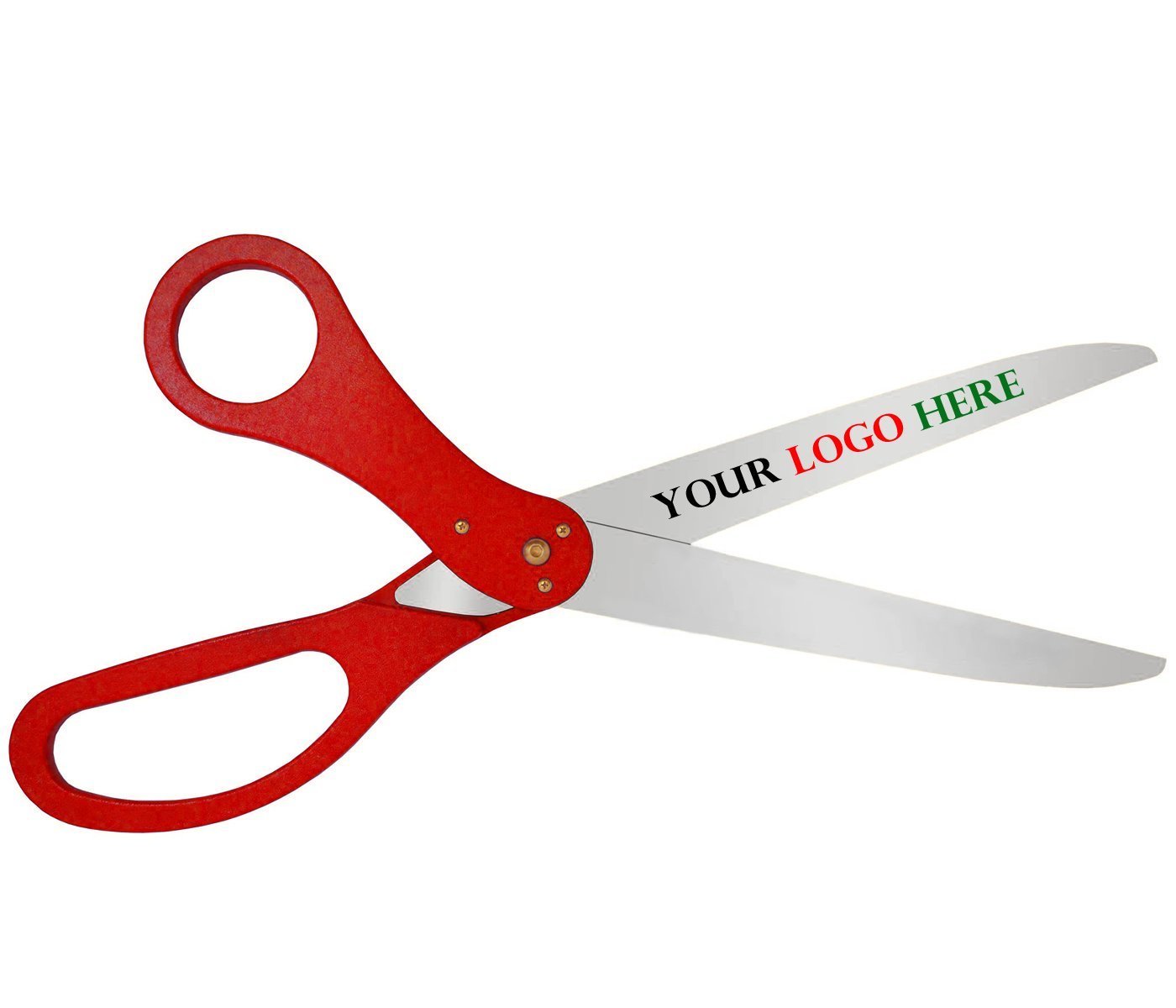 Custom Logo Ribbon Cutting Scissors 30 Inch - Red Handle Stainless Steel Shears for Grand Opening Ceremonies, Events & Crafting