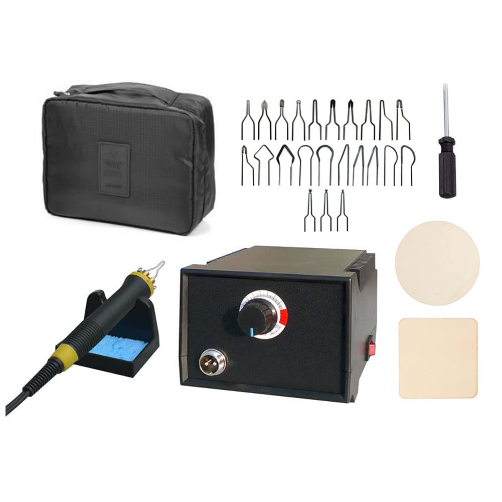 Professional Electric Wood Burning Pen Kit - Pyrography Machine with 23 Tips & Carry Bag for Wood, Leather Burning - Perfect for Adult Beginners & Crafting Enthusiasts | DIY Woodworking, Leather Crafting & Home Decor Projects
