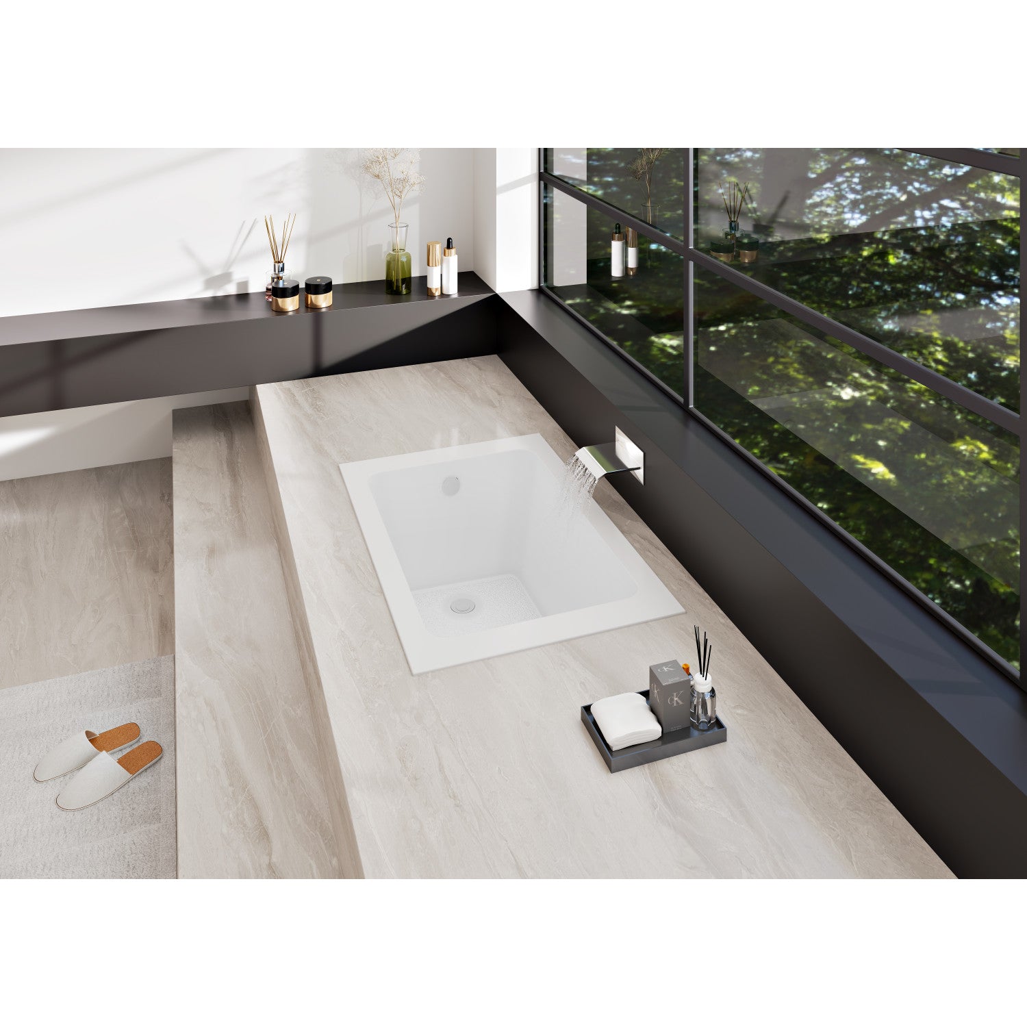 Aqua Eden 48 Inch Acrylic Rectangular Drop-In Bathtub with Anti-Skid Surface - Glossy White - Perfect for Modern Bathrooms & Spa-Like Relaxation