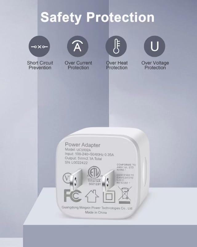 USINFLY 3-Pack 2.1A Dual Port USB Wall Charger - Fast Charging Cube Power Adapter for iPhone 14/13/12/11/Pro Max/SE/XS/XR/X/8/7/6/6S Plus, Samsung Galaxy, Moto, LG & Android Phones - Perfect for Home, Office & Travel Charging