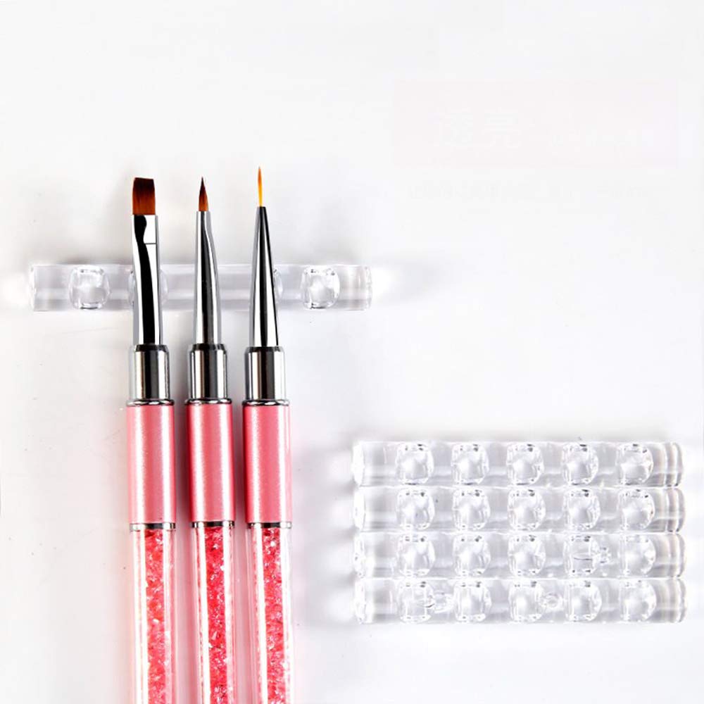 U-M PULABO Acrylic Nail Brush Holder - Transpen Stand for 5 Nail Art Pens, Gel Nail Tools & Supplies | Stylish Organizer for Salon, Home Manicure & Professional Nail Artists