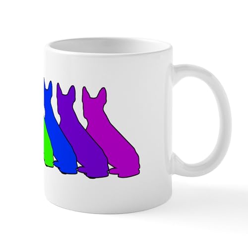 White - Rainbow Boston Terrier Mug
