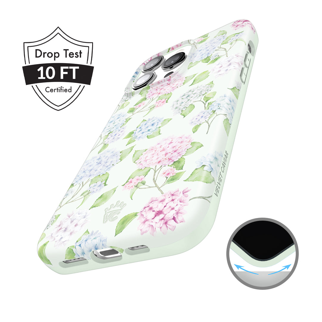 Hydrangea Floral iPhone Case - Elegant Flower Design Protective Cover for iPhone 12/13/14/15 - Perfect for Spring, Summer, and Everyday Use