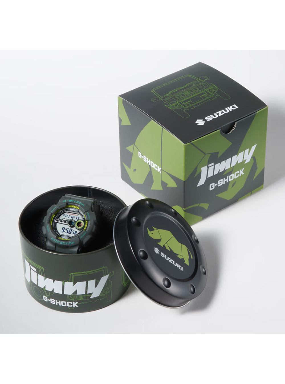 SUZUKI JIMNY × CASIO G-SHOCK GD-100 Limited Edition Collaboration Watch - Durable Military Style Digital Watch for Outdoor Adventures, Off-Roading & Extreme Sports
