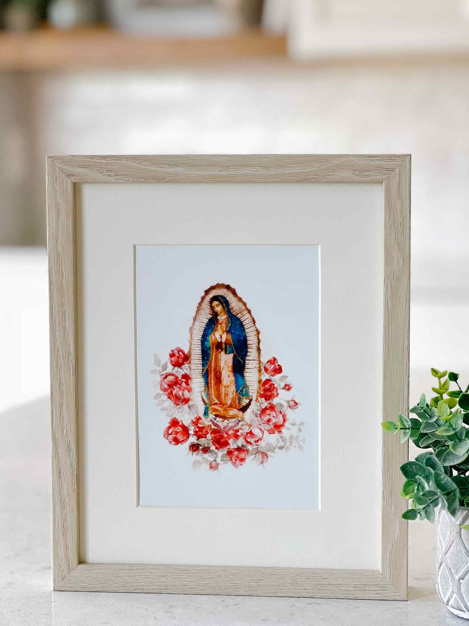 Our Lady of Guadalupe with Roses Print - Religious Wall Art Decor for Home, Church & Prayer Room - Perfect for Catholic Gifts & Sacred Spaces