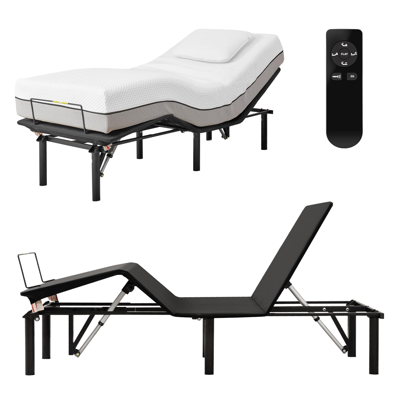 Donext Adjustable Bed Base with Wireless Remote - Queen Size Adjustable Bed Frame for Zero Gravity, Anti-Snore & Massage Functions - Perfect for Back Pain Relief, Reading & Watching TV in Bed