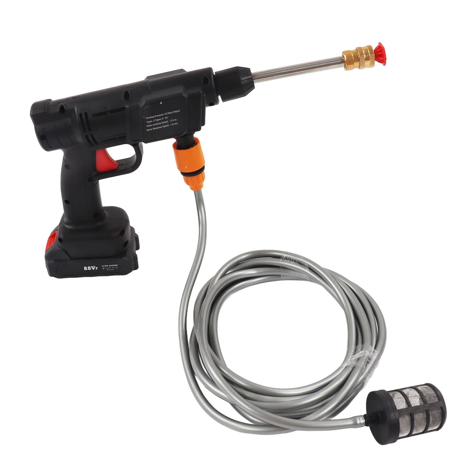 **350PSI Cordless Pressure Washer Gun - Portable Battery Powered Power Washer Kit with 3-in-1 Adjustable Nozzle, Rechargeable Battery & Charger - Perfect for Car Washing, Garden Watering & Outdoor Cleaning**