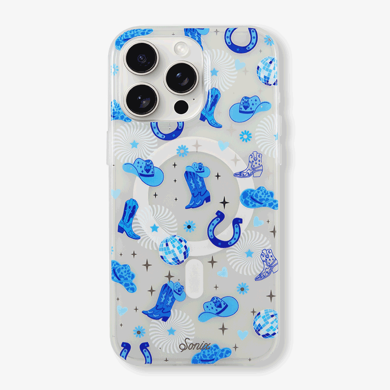 Disco Cowgirl Blue MagSafe® Compatible iPhone Case - Stylish Protective Cover for iPhone 12/13/14 Pro Max - Perfect for Parties, Concerts & Western-Themed Events