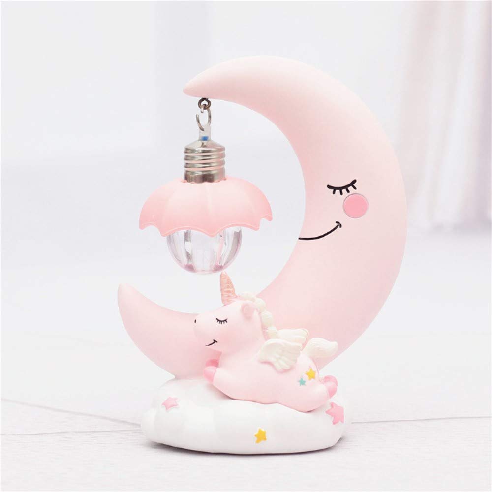 Fantasee LED Unicorn Night Light for Kids - Pink Cartoon Nursery Lamp, Dimmable Moon Light for Baby Girls Room Decor | Perfect for Bedtime, Nursery, and Children's Bedroom Ambiance