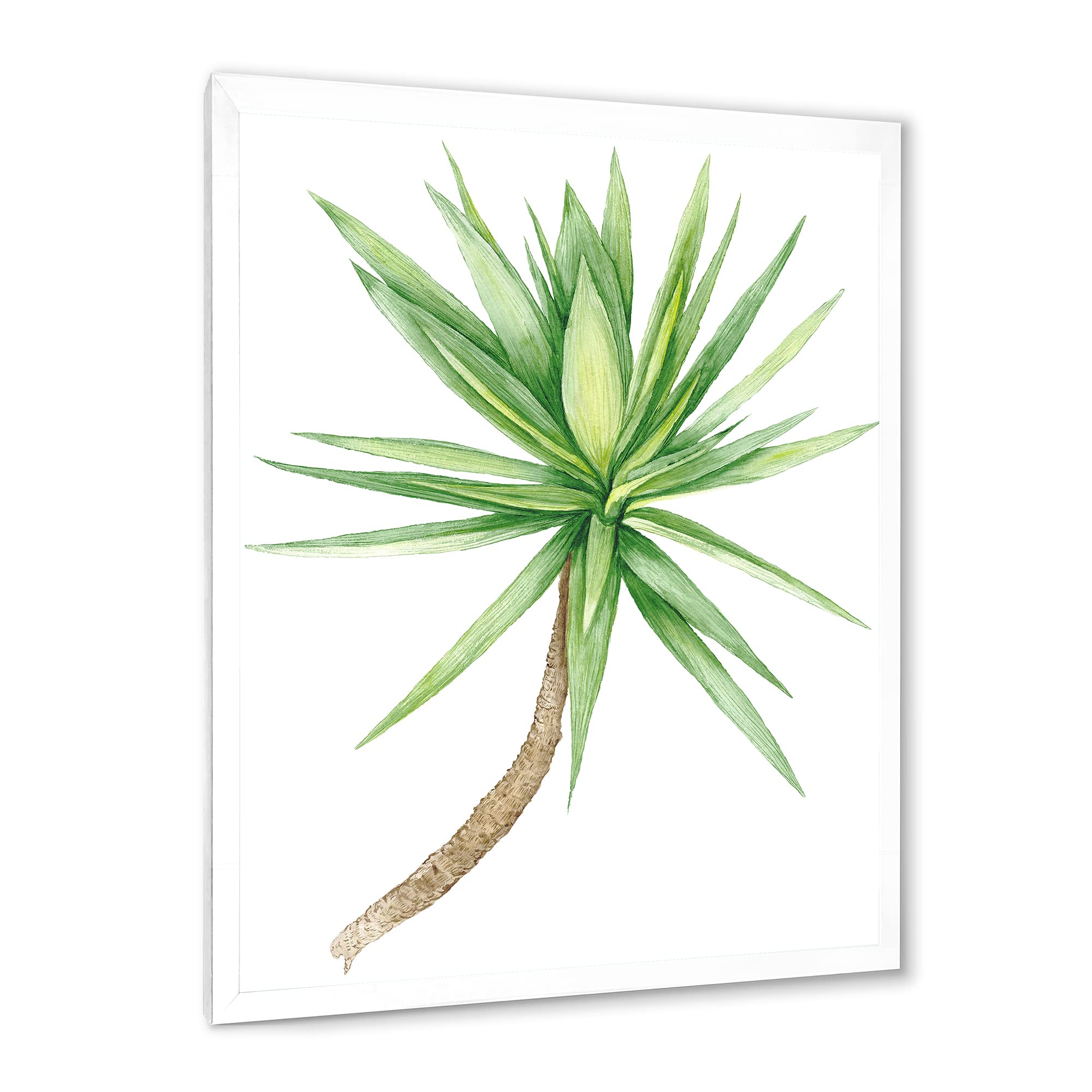 Yucca Tree Traditional Framed Wall Art - Handcrafted Desert Plant Painting - Perfect for Living Room, Bedroom & Office Decor