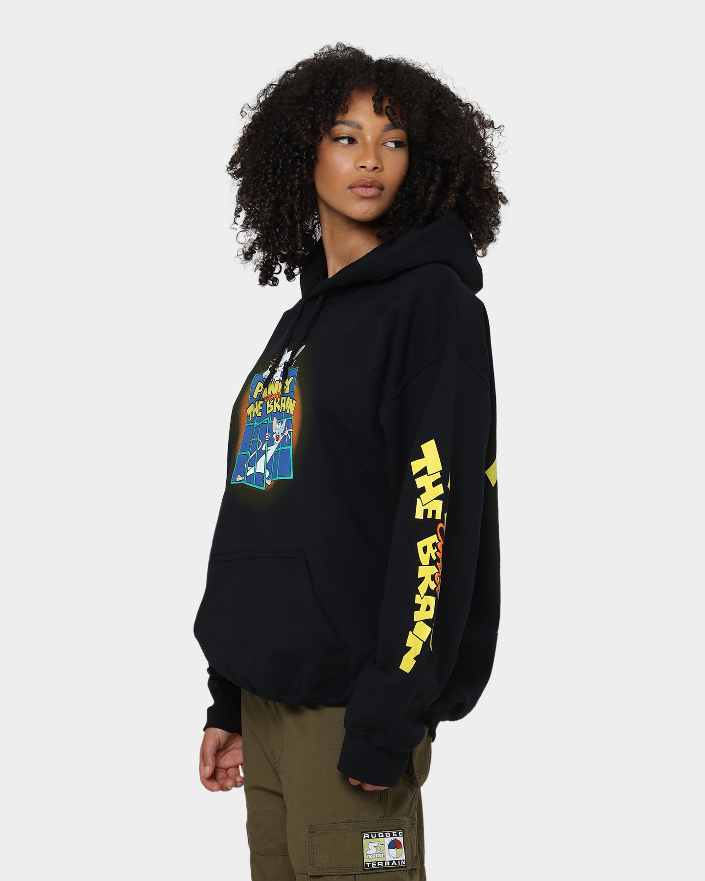 Pinky and The Brain Vintage Hoodie - Black Wash Retro Cartoon Sweatshirt for Men & Women | Perfect for Casual Wear, Cosplay, and 90s Nostalgia Fans
